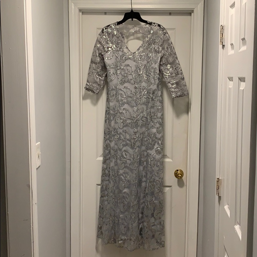 This A silver evening dress